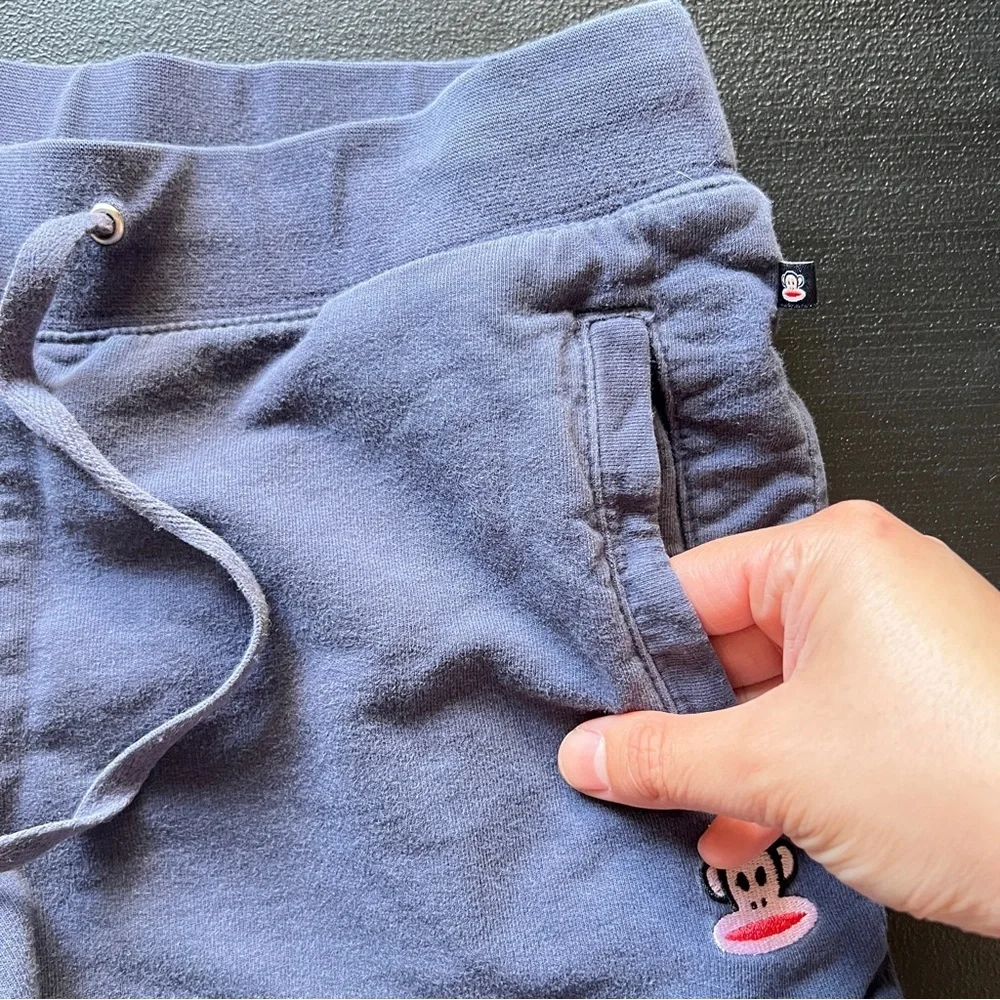 Paul Frank Julius Y2K Low Rise Sweat Shorts Mini Lounge Shorts Navy Blue Small - Picture 5 of 11